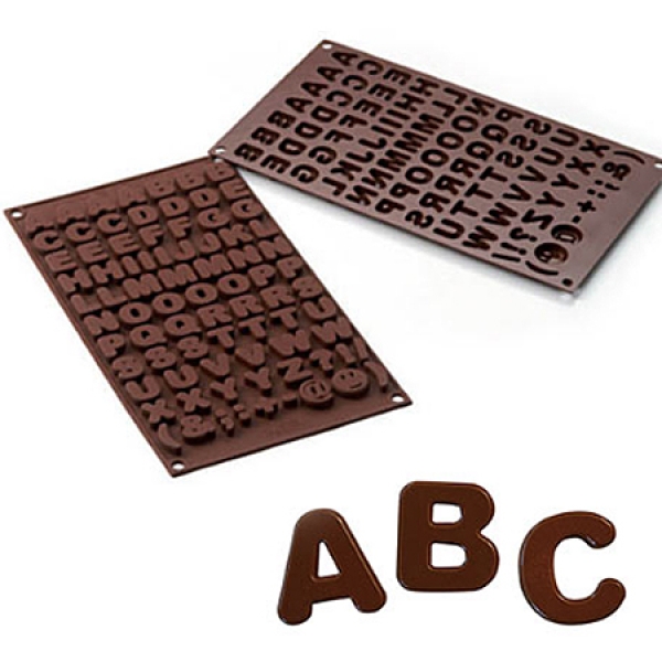Silikomart Schokoladenform "Buchstaben'' | MEINCUPCAKE Shop