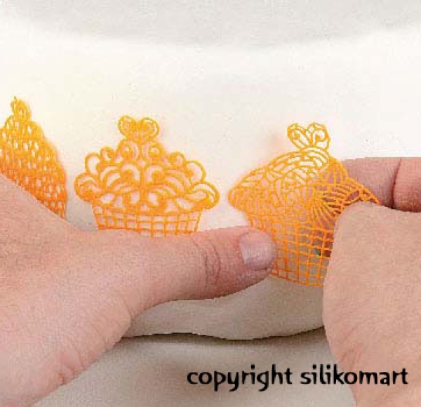 Silikomart Tricot Decor Tortenspitze 40 x 8 cm, Cupcakes