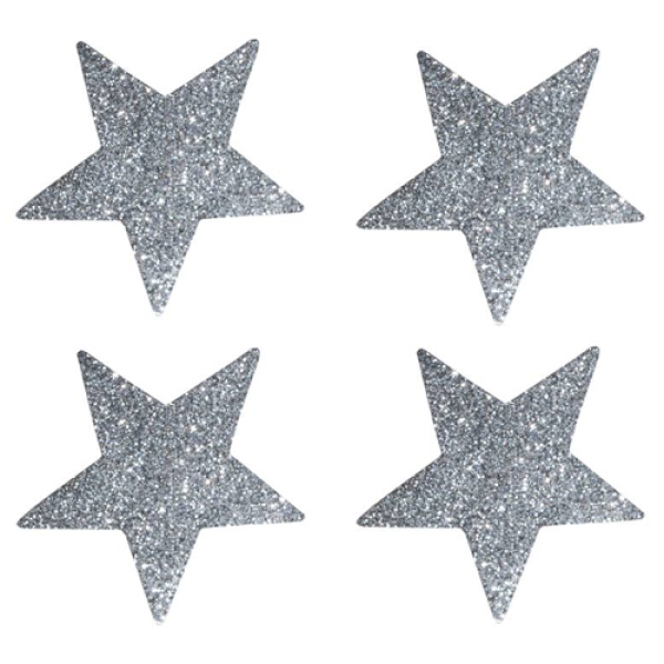 Etiketten Aufkleber Sterne Silber