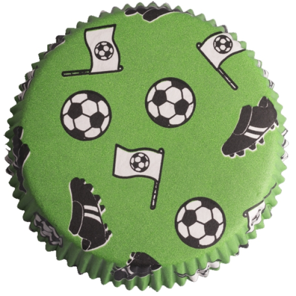 Papierförmchen für Tartelettes "Fußball", 12 Stück
