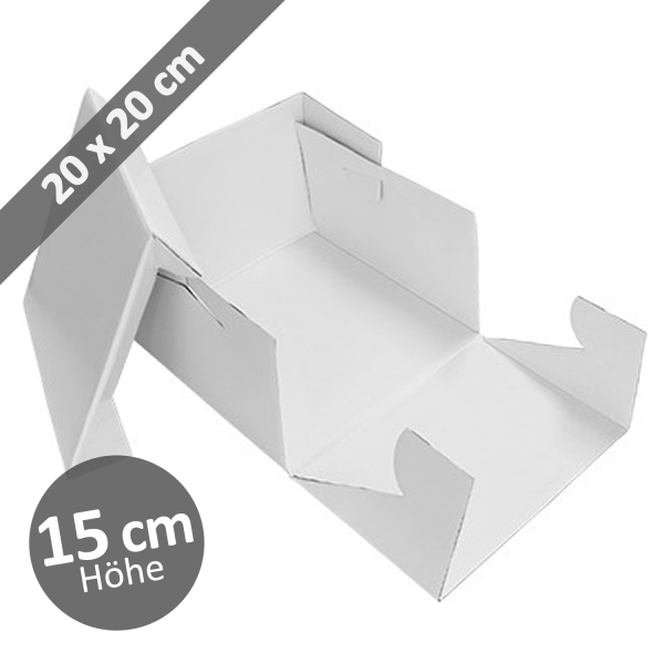 PME Tortenkarton, 20 x 20 x 15 cm, weiß
