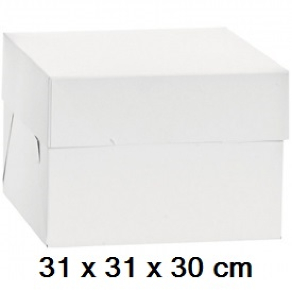 Extra hoher Tortenkarton, weiß, 31 x 31 x 30 cm