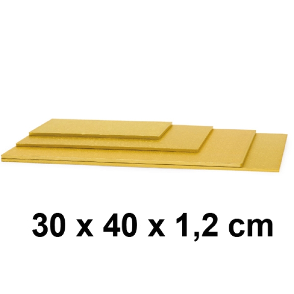 Cake Board, Rechteckig, Gold, 30 x 40 cm, ~1,2 cm