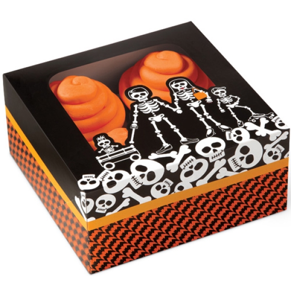 Cupcakes Boxen 'Skelette' 3 Stk.