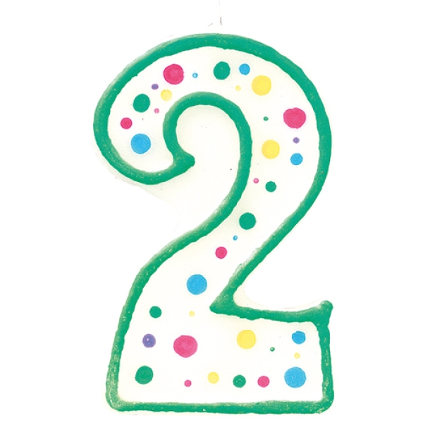 Wilton Zahlenkerze für Geburtstagstorte, grün, "2"