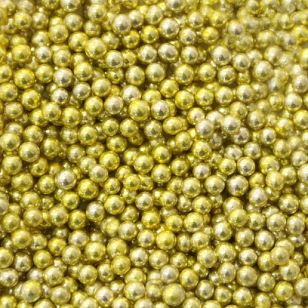 Zuckerperlen Metallic Gold 4 mm 80 g