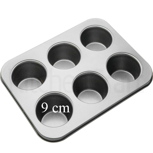 Amerikanische Muffinform 6 XL Muffins(9 x 4 cm) , Carbon | MEINCUPCAKE Shop