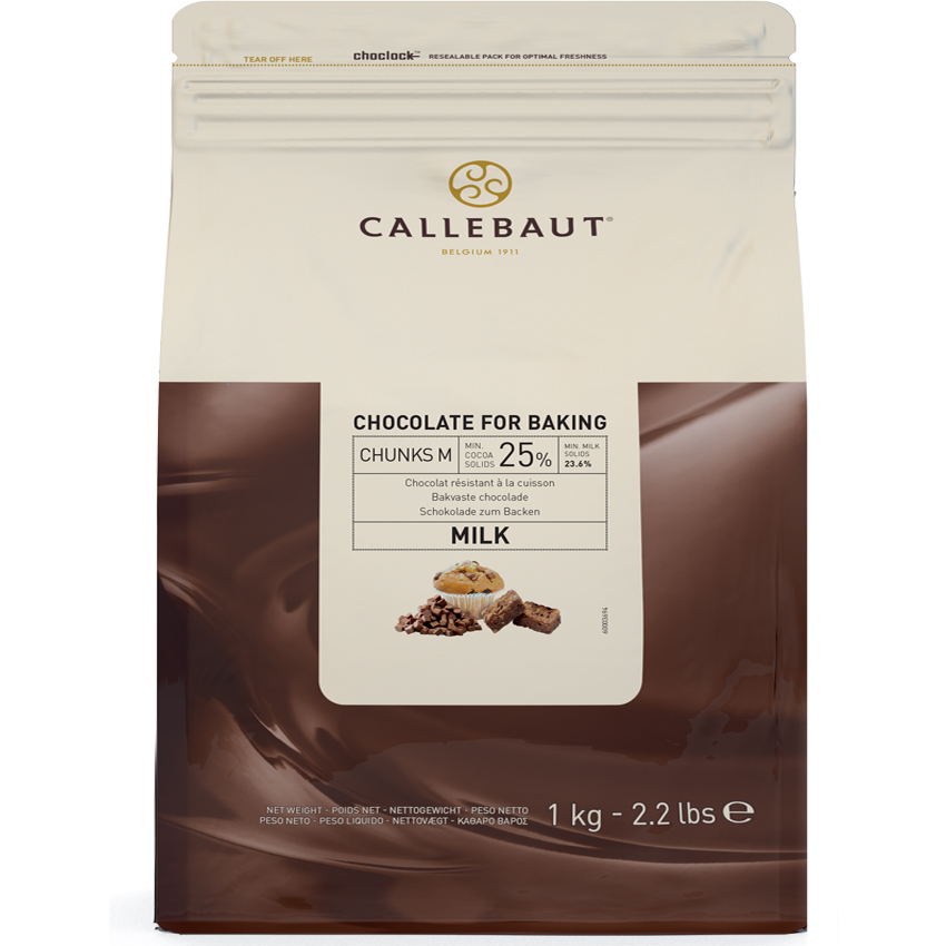 Callebaut Backfeste Schokostückchen, vollmilch 1000 g | MEINCUPCAKE Shop