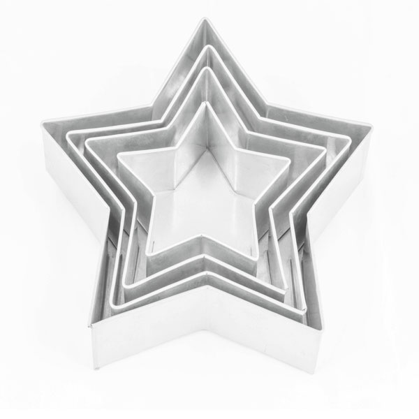 Euro Tins 4er Backformen-Set Stern, Durchmesser ca. 15 - 30 cm |  MEINCUPCAKE Shop