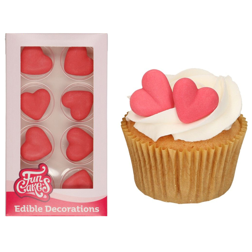 Cupcakes Dekorationen aus Zucker "Rote Herzen", 50 g | MEINCUPCAKE Shop