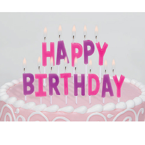 Geburtstagskerzen, Happy Birthday, pink lila | MEINCUPCAKE Shop