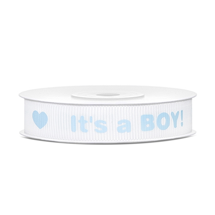 Schleifenband "it's a boy", 1 cm x 2,5 m | MEINCUPCAKE Shop