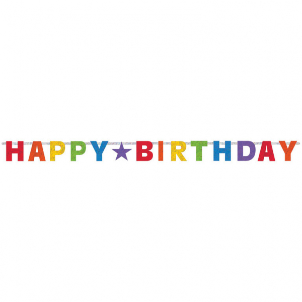 Geburtstagsgirlande "Happy Birthday", ca. 2 Meter | MEINCUPCAKE Shop