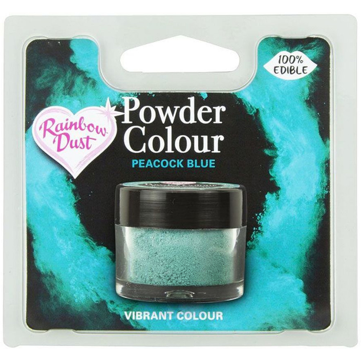 Rainbow Dust Lebensmittelfarbe Pulver "Peacock Blue", türkis-blau, 4 g |  MEINCUPCAKE Shop