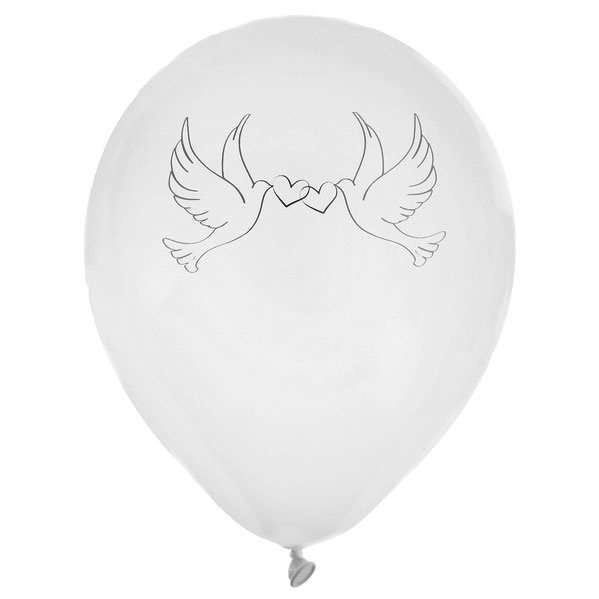 Luftballons "Hochzeitstauben", 8 Stück, 23 cm | MEINCUPCAKE Shop
