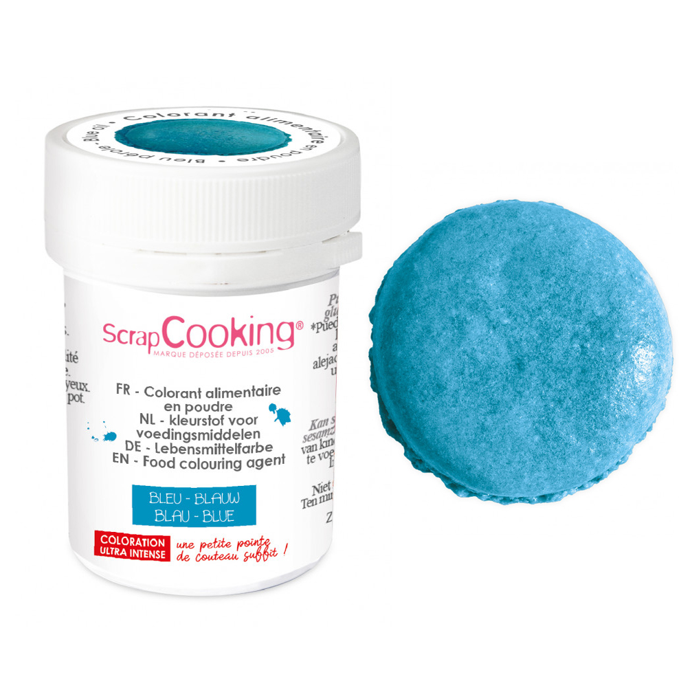 Scrap Cooking Lebensmittelfarbe Pulver Macarons Blau 5 g | MEINCUPCAKE Shop