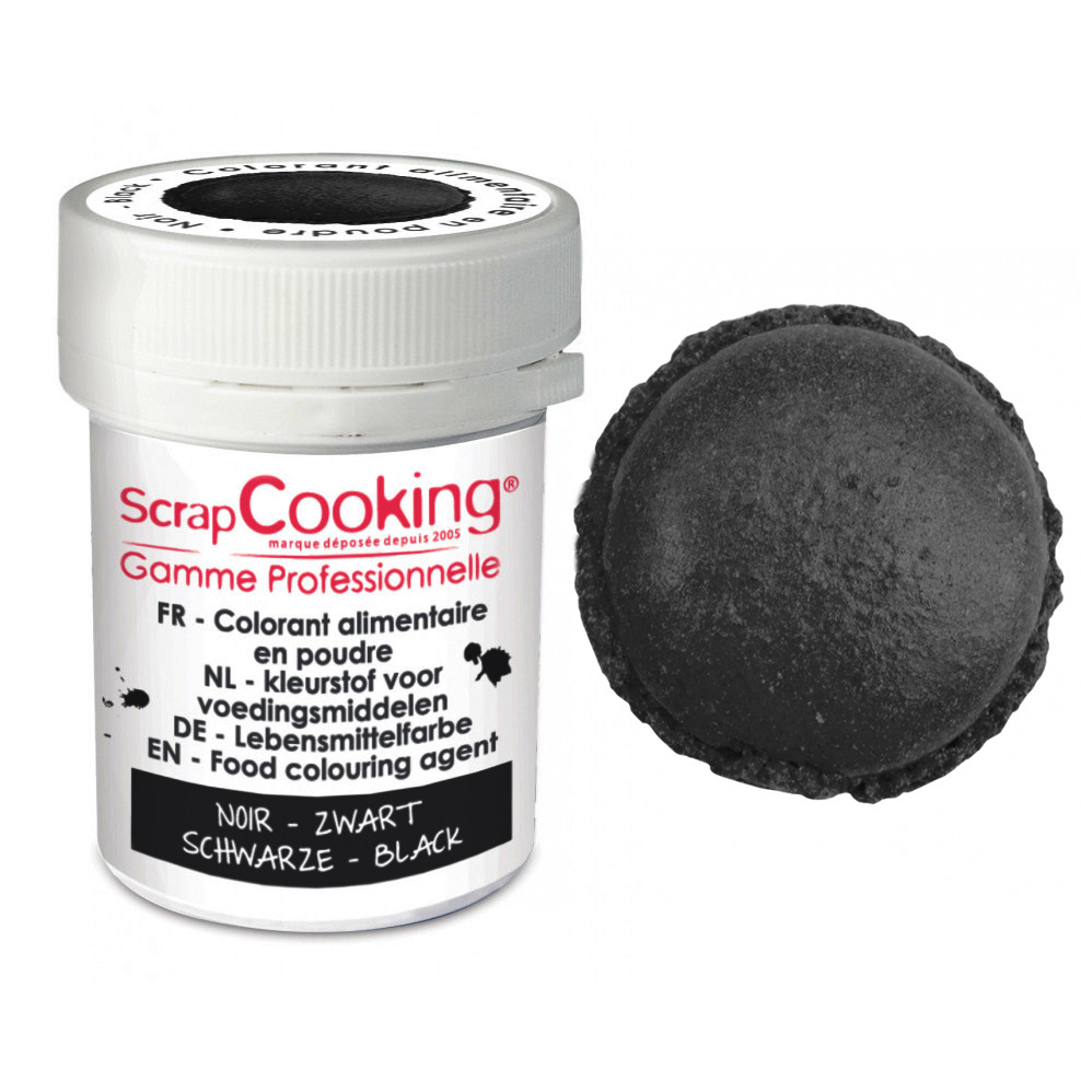 Scrap Cooking Lebensmittelfarbe Pulver Macarons Schwarz 5 g | MEINCUPCAKE  Shop