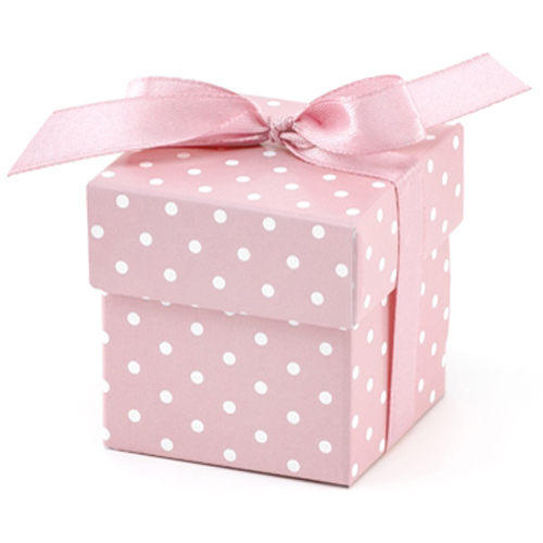 Mini-Geschenkboxen Rosa mit Punkten | MEINCUPCAKE Shop