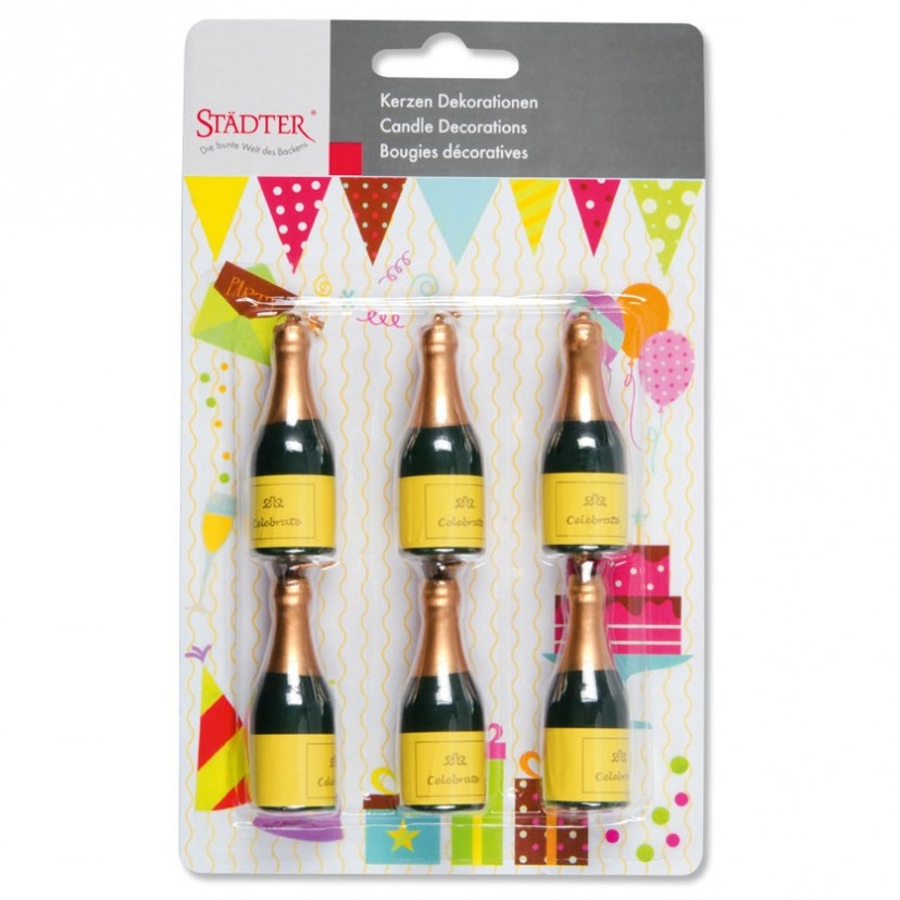 Städter Geburtstagskerzen-Set "Champagner-Flaschen", 6-teilig | MEINCUPCAKE  Shop
