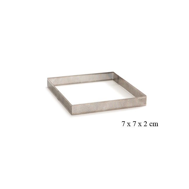 Tartelette-Ring Quadrat gelocht 7 cm | MEINCUPCAKE Shop