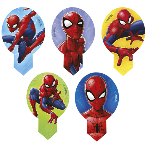 deKora Muffin-Aufleger "Spiderman", aus Esspapier, Rot, Blau, Grün & Gelb,  20 Stück | MEINCUPCAKE Shop