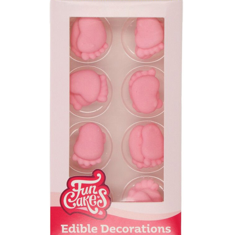 Zuckerdekorationen "Babyfüße", pink, 2,2 x 1,5 cm | MEINCUPCAKE Shop