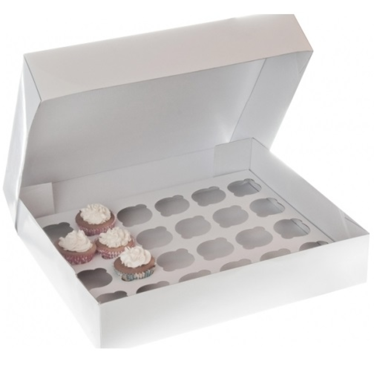 HoM Cupcake Box für 24 Cupcakes, stabil, weiß | MEINCUPCAKE Shop