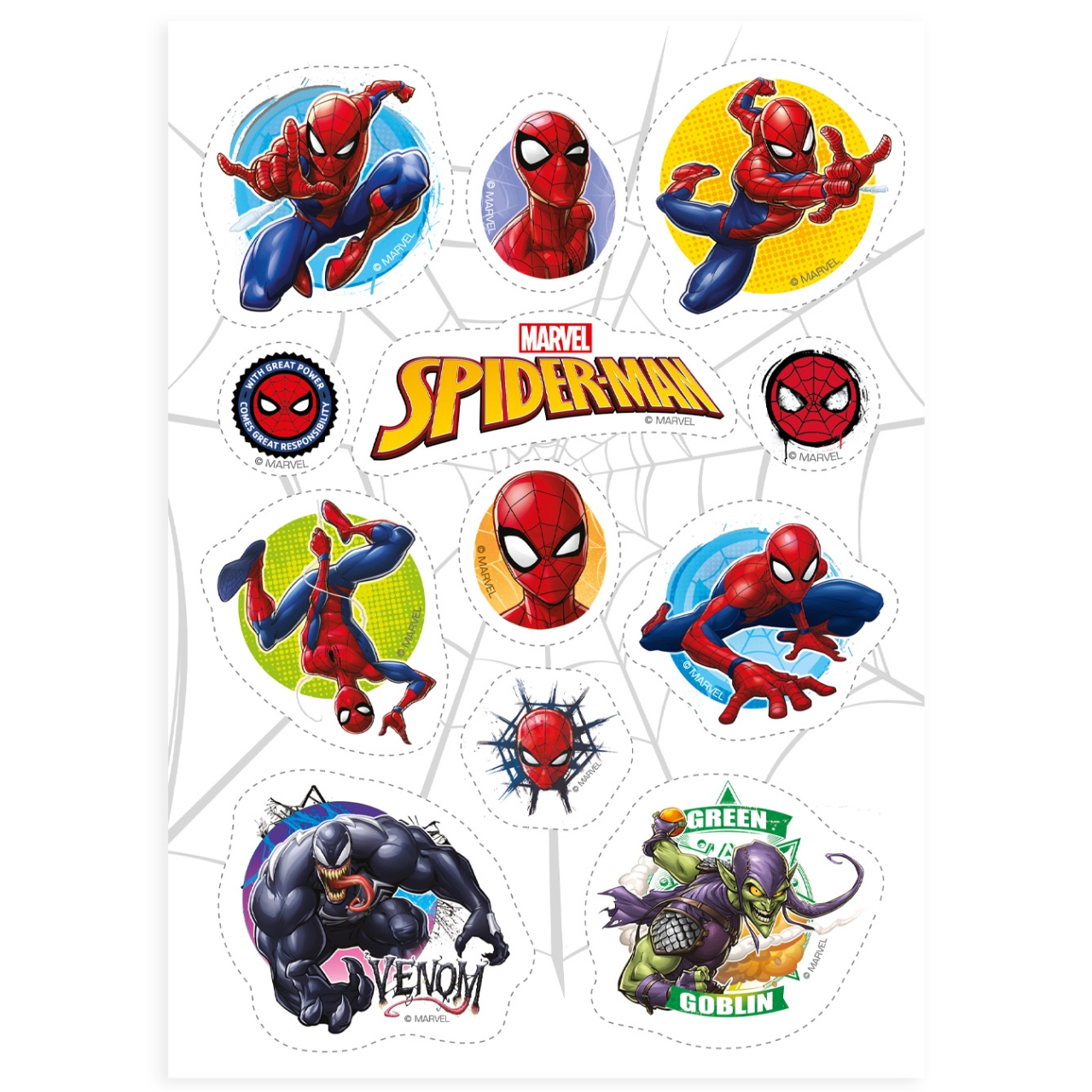 Muffinsticker "Spiderman", 12 Stk., deKora | MEINCUPCAKE Shop
