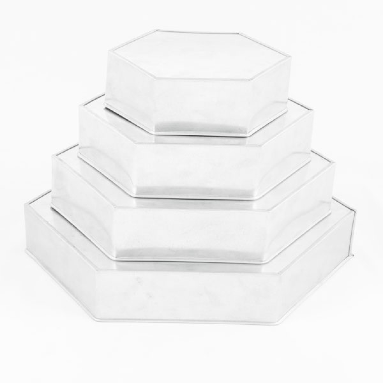 Euro Tins Backformen-Set Hexagon, 4er, Durchmesser ca. 15 - 30 cm |  MEINCUPCAKE Shop