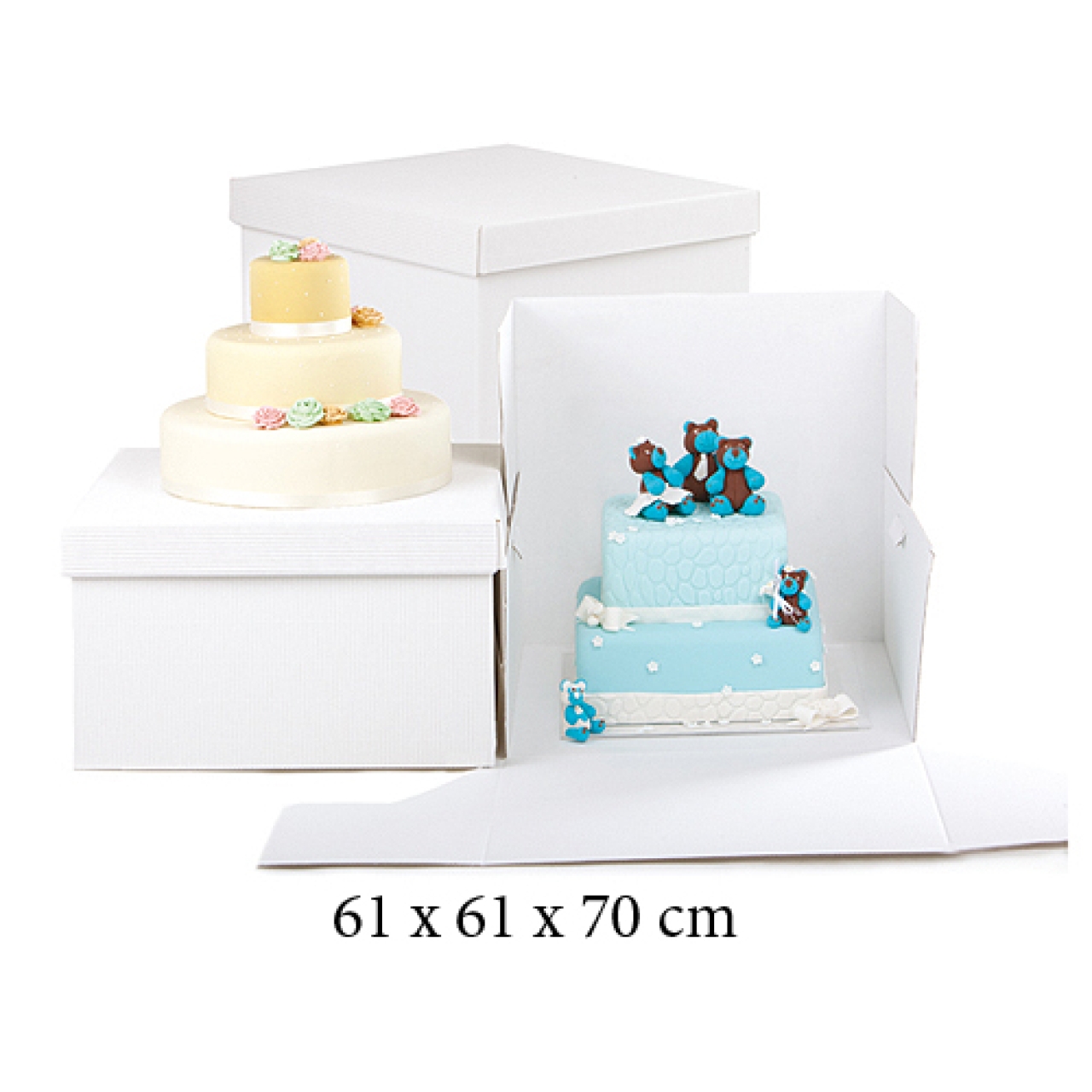 Tortenbox würfel, extra tief, XXL-Karton für Torte, XXL-Karton für Torte,  61 x 70 cm, 1 Stck. | MEINCUPCAKE Shop