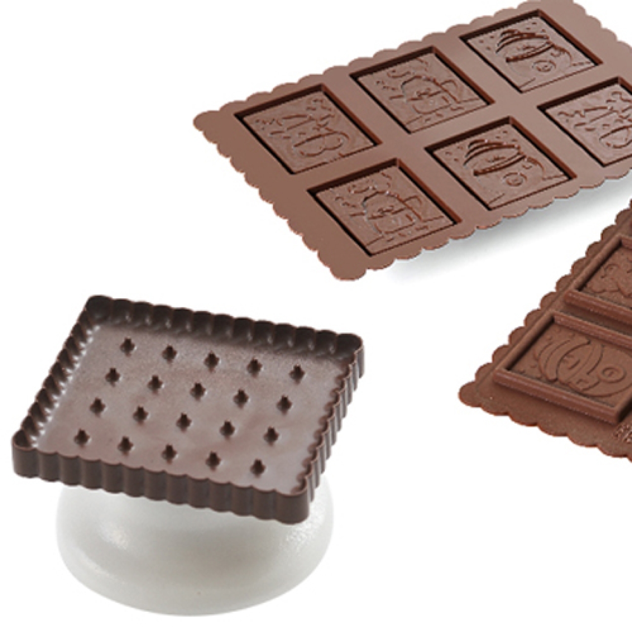 Silikomart Schokoladenform "Schneemann", mit Ausstecher & Prägestempel |  MEINCUPCAKE Shop