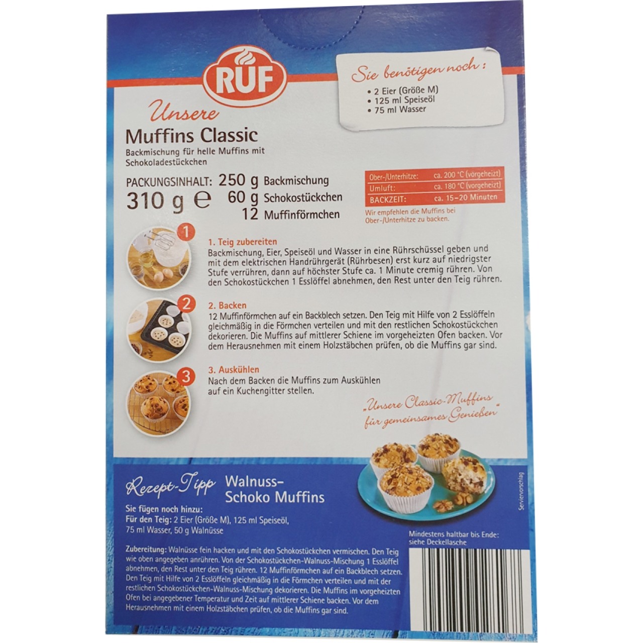 RUF Backmischung Muffins Classic | MEINCUPCAKE Shop