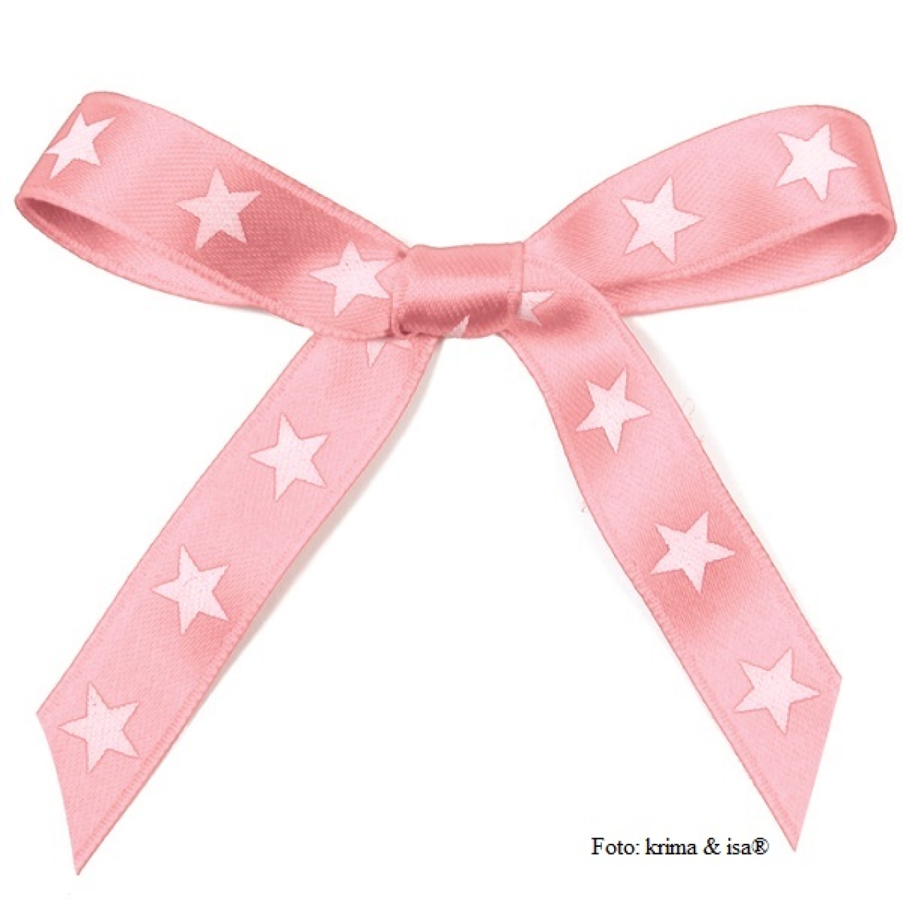 Schleifenband, Satinband, rosa mit Sternen, 1 cm x 2,5 m | MEINCUPCAKE Shop