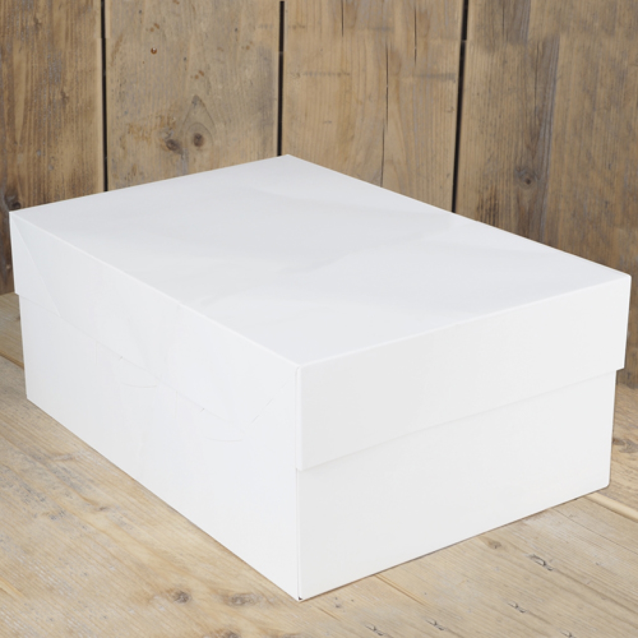 Tortenkarton mit Deckel, Weiß, 40 x 30 x 15 cm | MEINCUPCAKE Shop